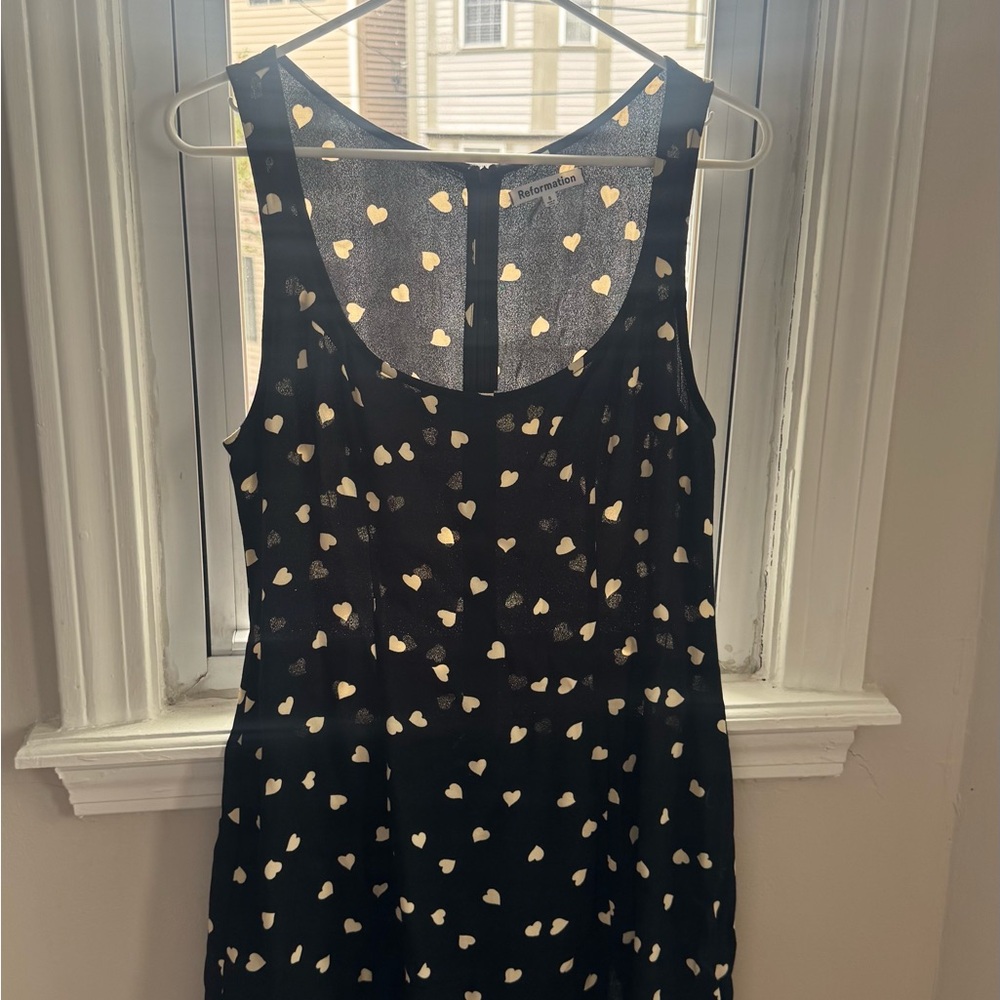 Reformation Noha Black Heart Print Dress - Picture 4 of 4